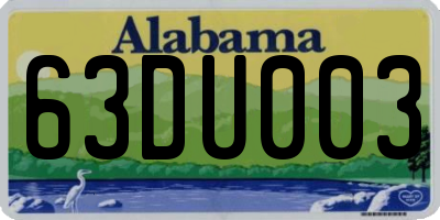 AL license plate 63DU003