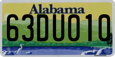 AL license plate 63DU010