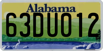 AL license plate 63DU012