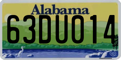 AL license plate 63DU014