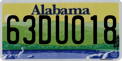 AL license plate 63DU018