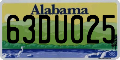 AL license plate 63DU025