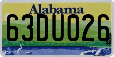 AL license plate 63DU026