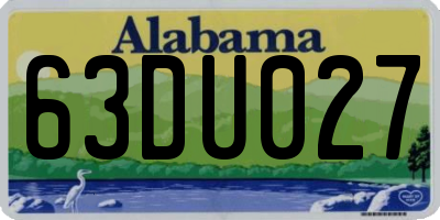 AL license plate 63DU027
