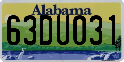 AL license plate 63DU031
