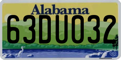 AL license plate 63DU032