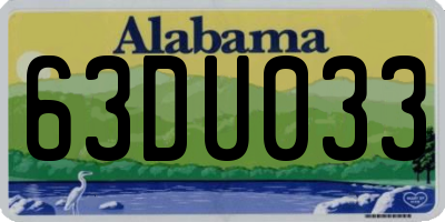 AL license plate 63DU033