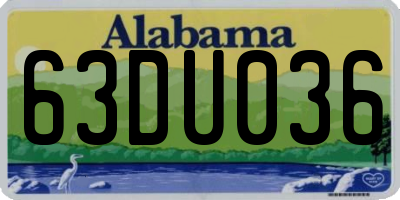 AL license plate 63DU036