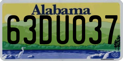 AL license plate 63DU037