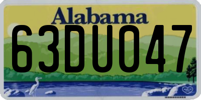 AL license plate 63DU047