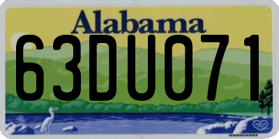 AL license plate 63DU071