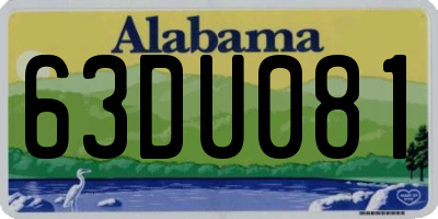 AL license plate 63DU081