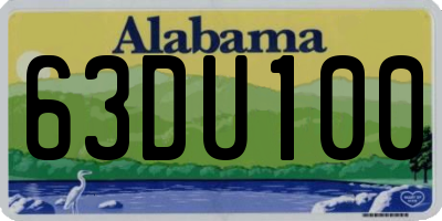 AL license plate 63DU100