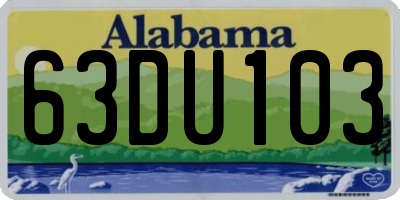 AL license plate 63DU103