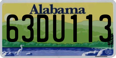 AL license plate 63DU113