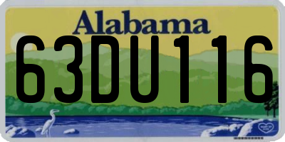 AL license plate 63DU116