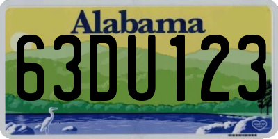 AL license plate 63DU123