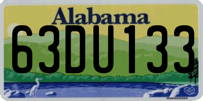 AL license plate 63DU133