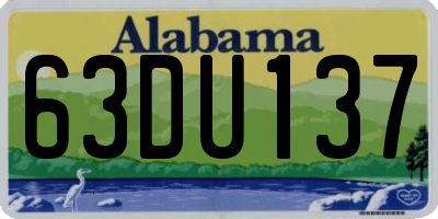 AL license plate 63DU137