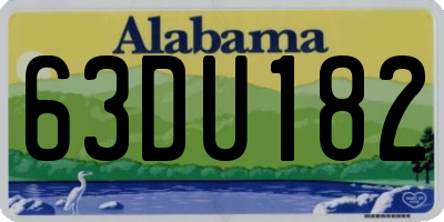 AL license plate 63DU182