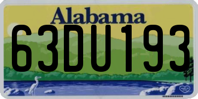 AL license plate 63DU193
