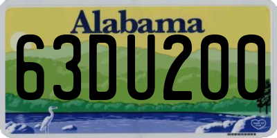 AL license plate 63DU200