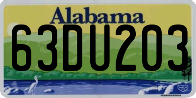 AL license plate 63DU203