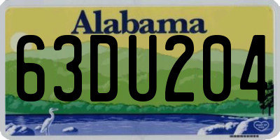AL license plate 63DU204