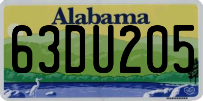 AL license plate 63DU205