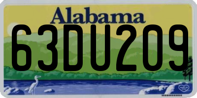 AL license plate 63DU209