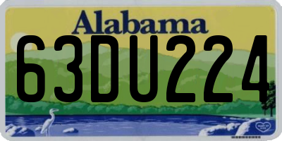 AL license plate 63DU224