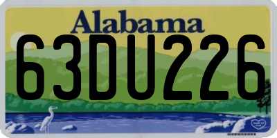 AL license plate 63DU226