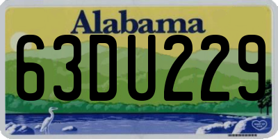 AL license plate 63DU229