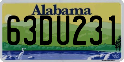 AL license plate 63DU231