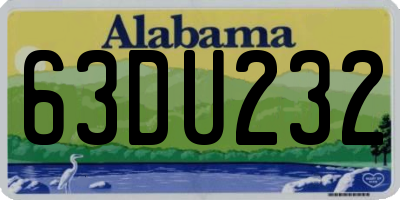 AL license plate 63DU232