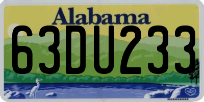 AL license plate 63DU233