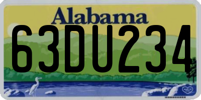 AL license plate 63DU234