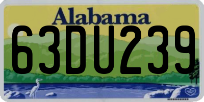 AL license plate 63DU239