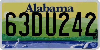AL license plate 63DU242