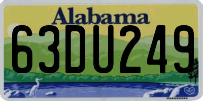 AL license plate 63DU249