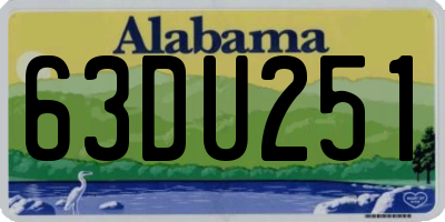 AL license plate 63DU251