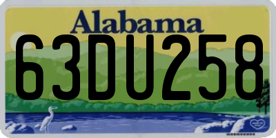 AL license plate 63DU258