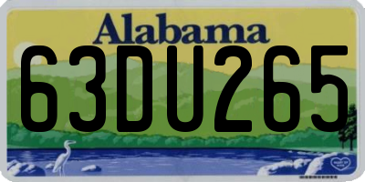 AL license plate 63DU265