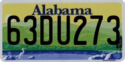 AL license plate 63DU273