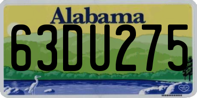 AL license plate 63DU275