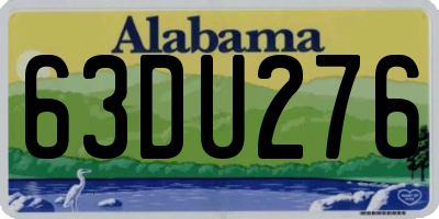 AL license plate 63DU276