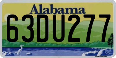 AL license plate 63DU277