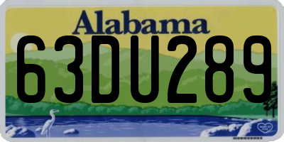 AL license plate 63DU289