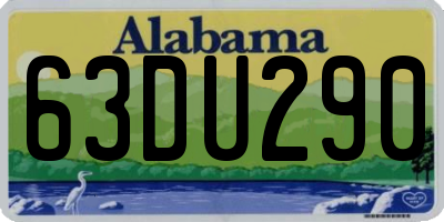 AL license plate 63DU290