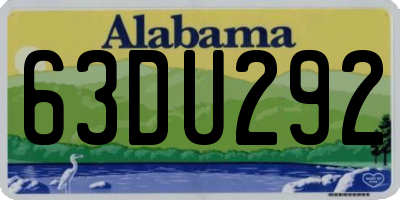 AL license plate 63DU292